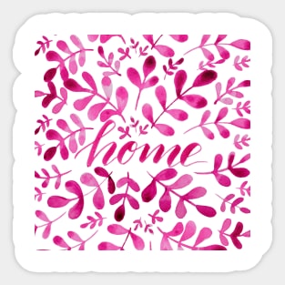 Watercolor home foliage - pink Sticker